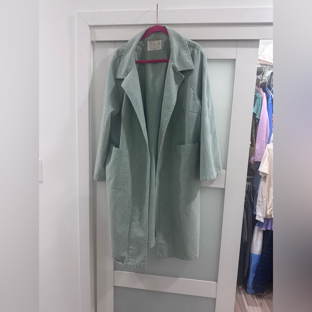 State the Label Jadeite Potters Coat